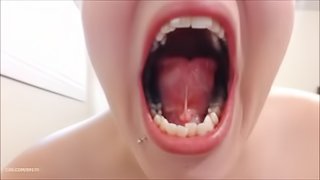 Pretty Woman with Lovely Cupped Cleft Tongue-Pt. 2