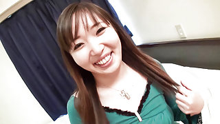 Subtitles - Japanese girl Haruka Ohsawa gets a big cock