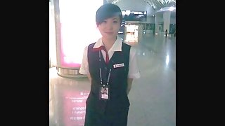 China, Sichuan in some Chengdu Shuangliu Airport of zeppelins ground hostess of Dziga take exposed trickled!