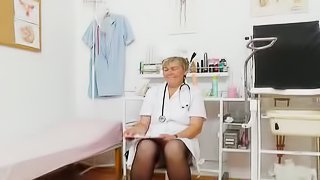 Dirty minded grandma wanted to be a sexy nurse